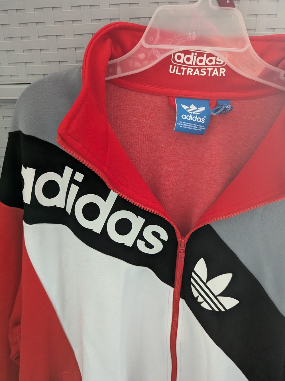 adidas Red Colorblock Track Jacket - Picture 2 of 4